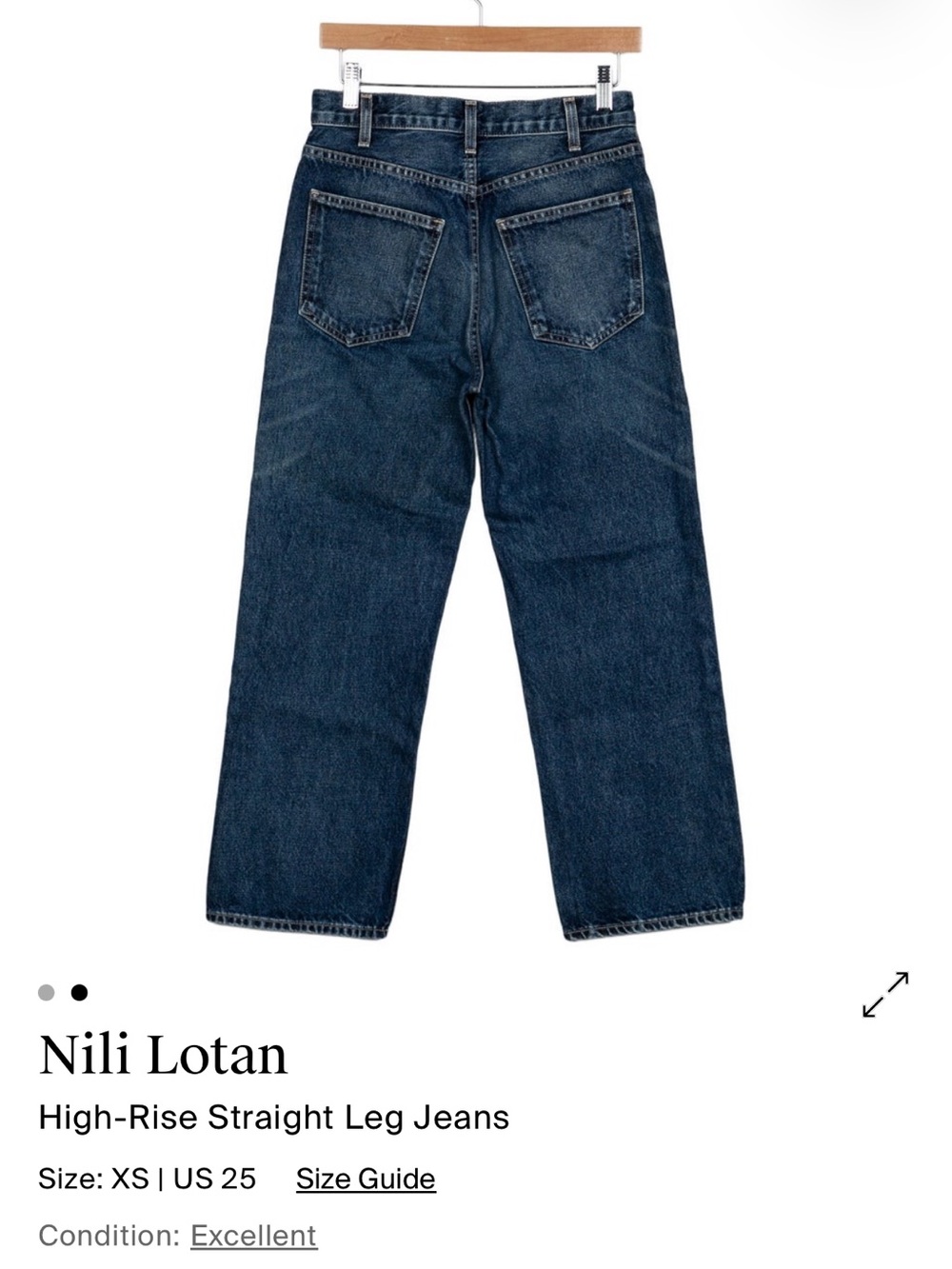 Nili Lotan High-Rise Straight-Leg Jeans in Dark Blue